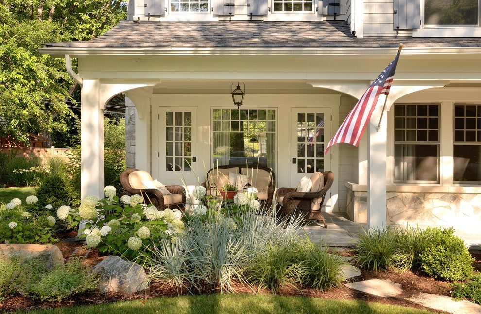 beautiful clean porch on a summer day