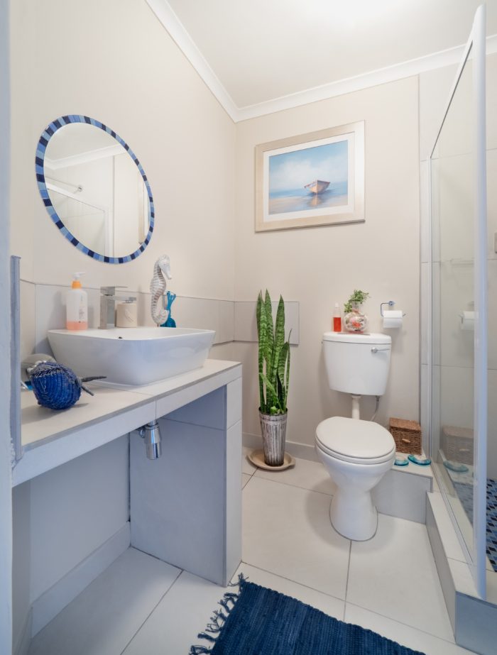 a clean white bathroom