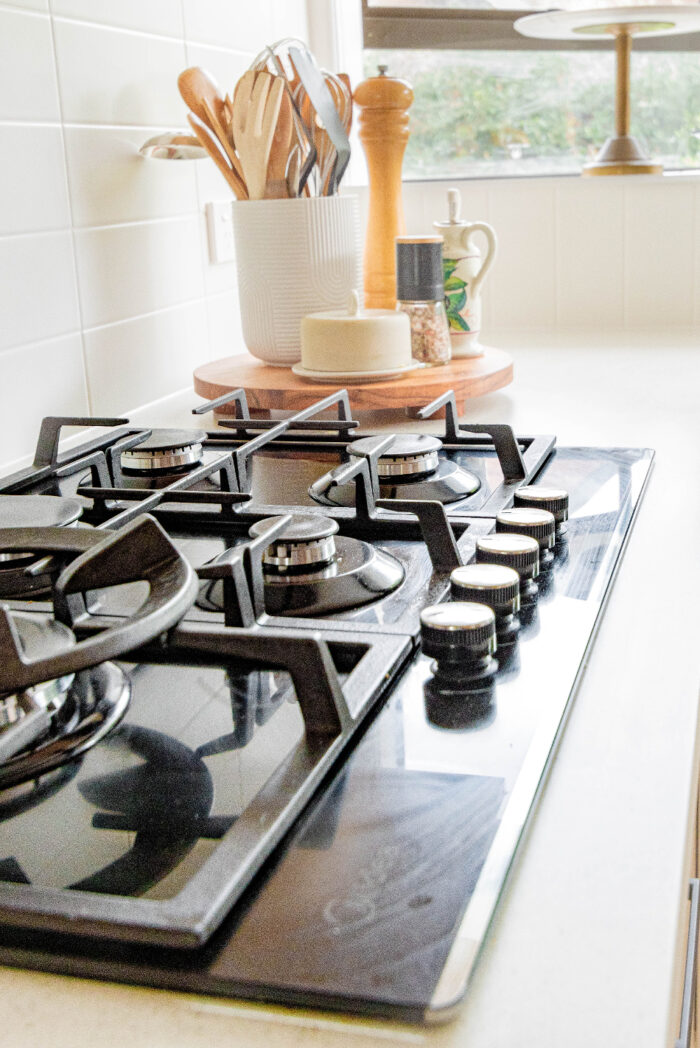 a clean gas stovetop